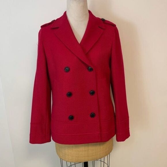 Company Ellen Tracy Red Corduroy Coat Jacket Medium NWT $428 - Picture 4 of 6